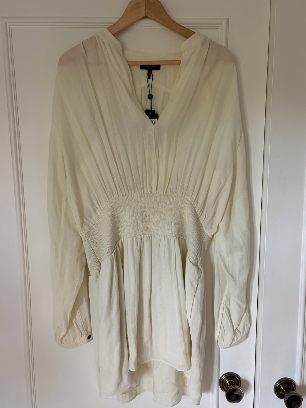 Rag & Bone - women’s ivory silk blend mini dress